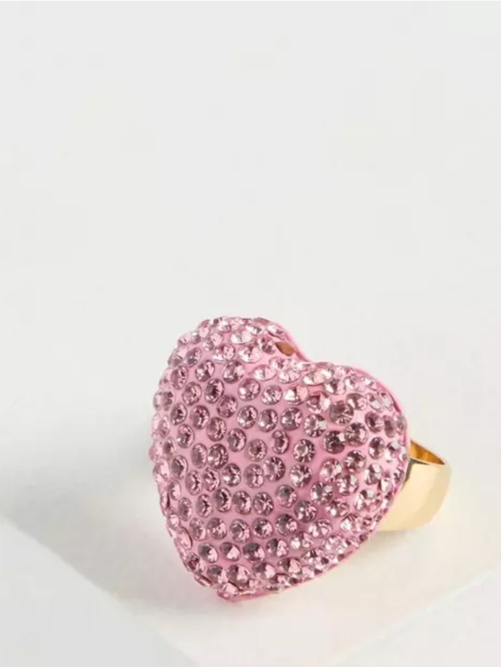 TORRID PINK PAVE HEART STATEMENT RING 11